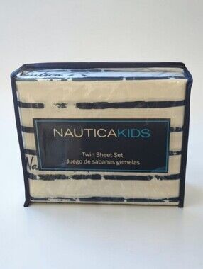 Nautica Kids Twin Sheet Set White and Blue Arrows 2021